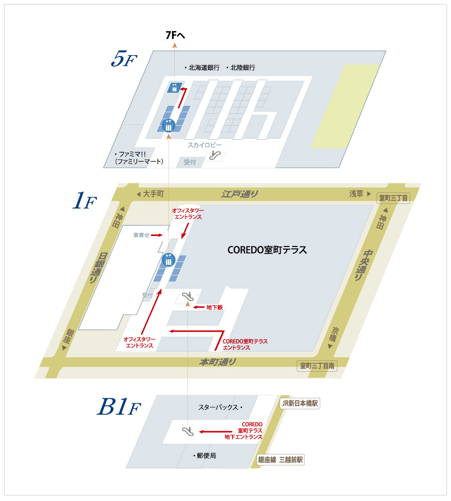 電車でお越しの場合地図